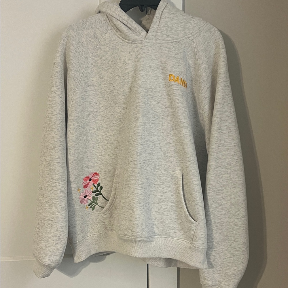 Dandy Gray Hoodie with Floral Detail